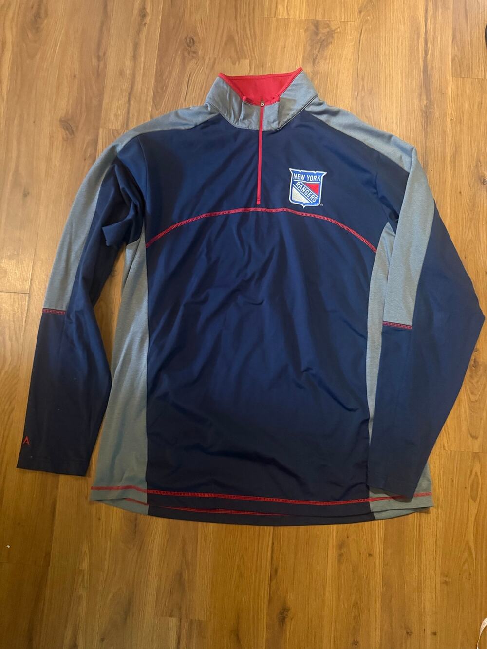 Rangers Antigua Men's XL Quarter Zip Pullover Jacket Red Blue Sportswear